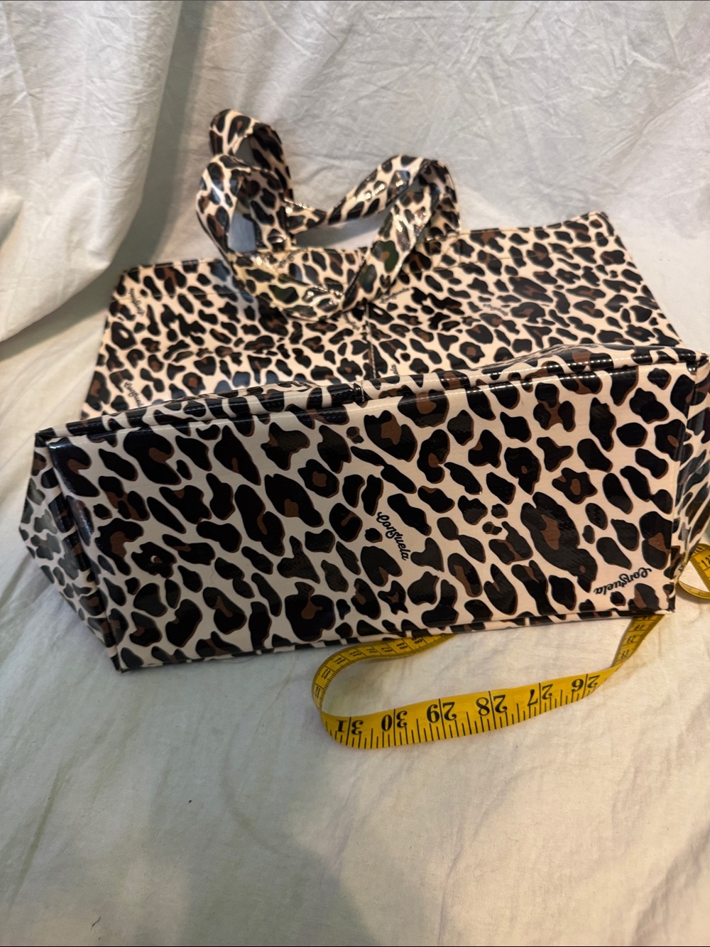Consuela Leopard-Print Patent Tote in Tan and Black - Picture 7 of 7